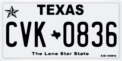 TX license plate CVK0836