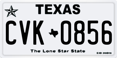 TX license plate CVK0856