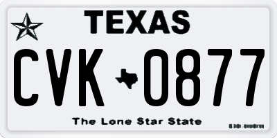 TX license plate CVK0877