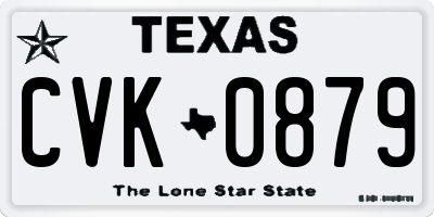 TX license plate CVK0879