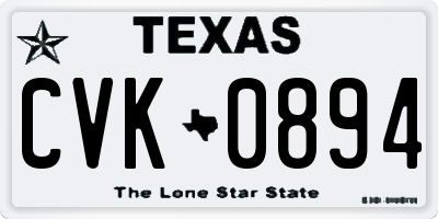 TX license plate CVK0894