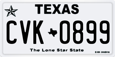 TX license plate CVK0899
