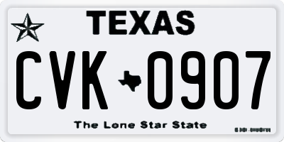 TX license plate CVK0907