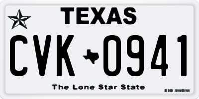 TX license plate CVK0941
