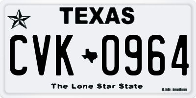 TX license plate CVK0964