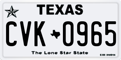 TX license plate CVK0965