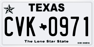 TX license plate CVK0971