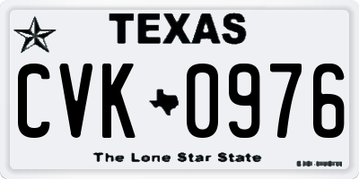 TX license plate CVK0976