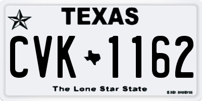 TX license plate CVK1162