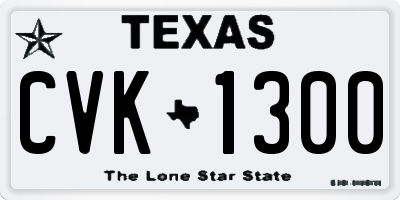 TX license plate CVK1300