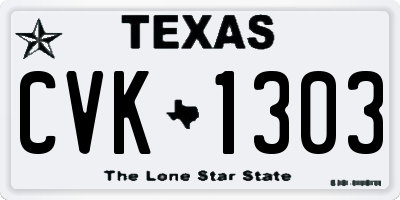 TX license plate CVK1303