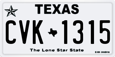 TX license plate CVK1315