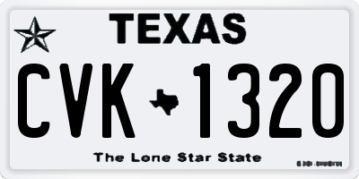 TX license plate CVK1320