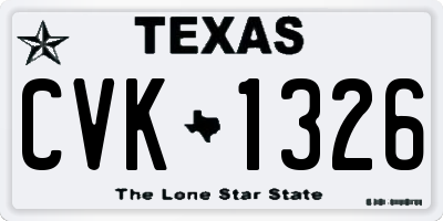 TX license plate CVK1326