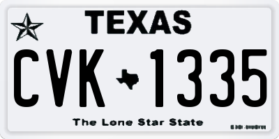 TX license plate CVK1335