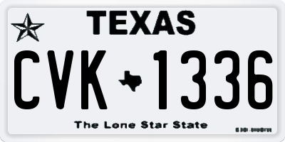TX license plate CVK1336