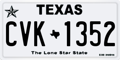 TX license plate CVK1352