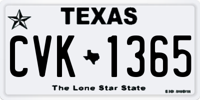 TX license plate CVK1365