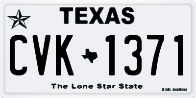 TX license plate CVK1371