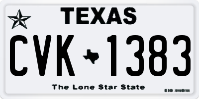 TX license plate CVK1383