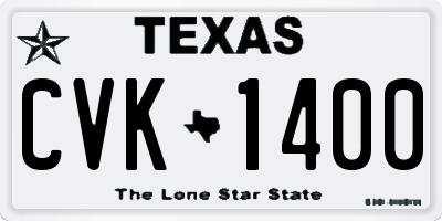 TX license plate CVK1400