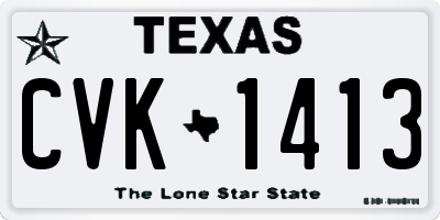 TX license plate CVK1413