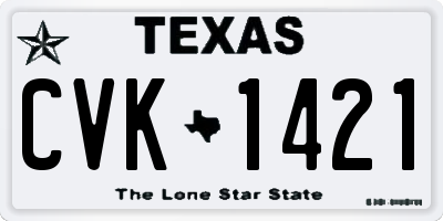 TX license plate CVK1421
