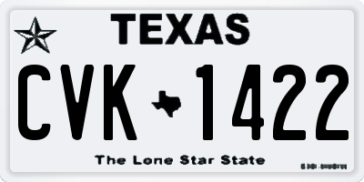 TX license plate CVK1422