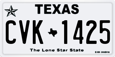 TX license plate CVK1425