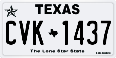 TX license plate CVK1437