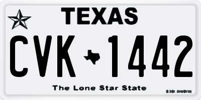 TX license plate CVK1442
