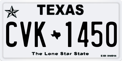 TX license plate CVK1450
