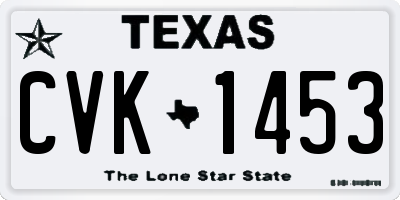 TX license plate CVK1453