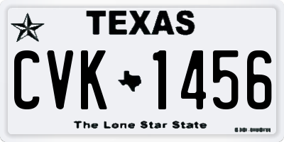 TX license plate CVK1456