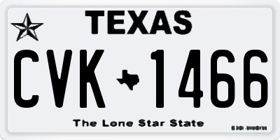 TX license plate CVK1466