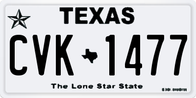 TX license plate CVK1477