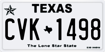TX license plate CVK1498