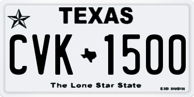 TX license plate CVK1500