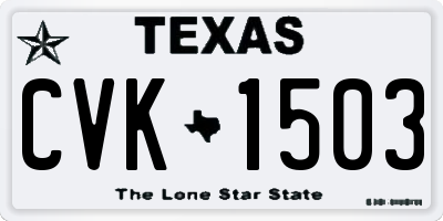 TX license plate CVK1503