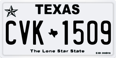 TX license plate CVK1509