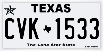 TX license plate CVK1533