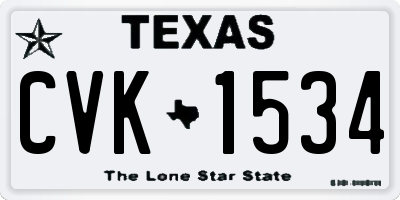 TX license plate CVK1534