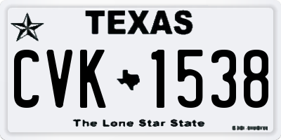 TX license plate CVK1538