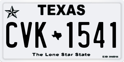 TX license plate CVK1541