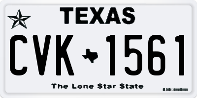 TX license plate CVK1561