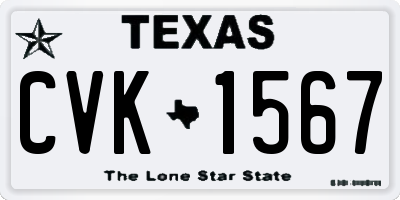 TX license plate CVK1567