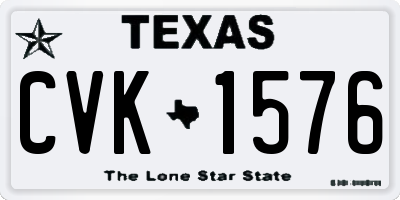 TX license plate CVK1576
