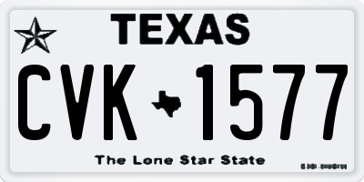 TX license plate CVK1577