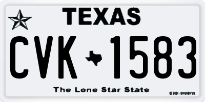 TX license plate CVK1583