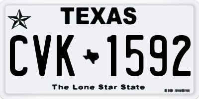 TX license plate CVK1592